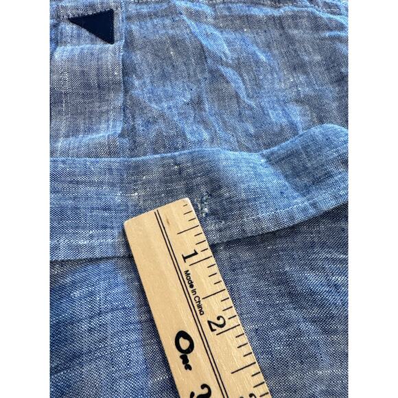 Untuckit Shirt Mens Sz XL Blue Slim Fit 100% Linen Button Up Long Sleeve *FLAW* - Picture 11 of 11
